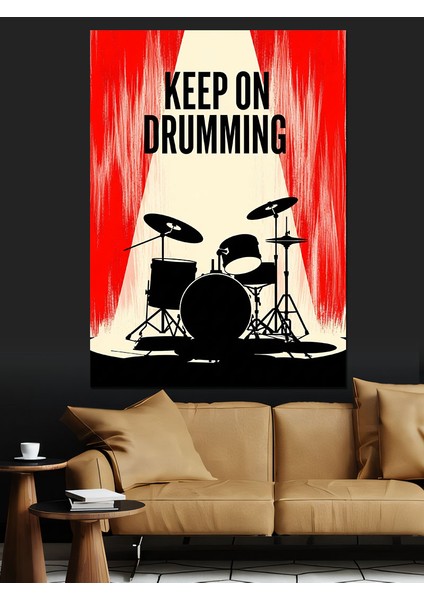 Bateride Kal Davul Çal Dekoratif Kanvas - Mdf Ahşap Tablo