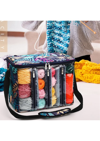 Örme Aracı Depolama Çantası Kapasitesi Taşınabilir Depolama Çantası Örgü Iğneler Iplik Torbası Taşınabilir Açık Görünür Oxford S (Yurt Dışından) fiyatları