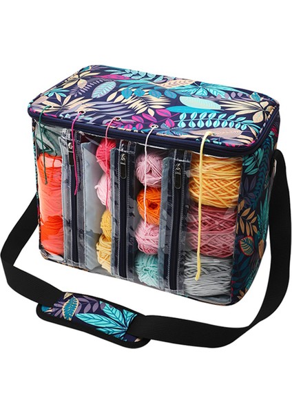 Örme Aracı Depolama Çantası Kapasitesi Taşınabilir Depolama Çantası Örgü Iğneler Iplik Torbası Taşınabilir Açık Görünür Oxford S (Yurt Dışından) fırsatları