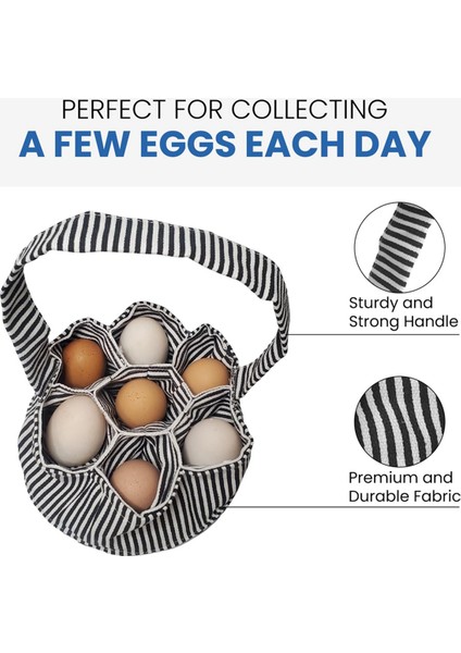 Yumurta Toplamak Için Mini Kumaş Yumurta Sepeti - 1 Adet Yumurta Toplama Sepeti Tavuk, Ördek ve Bıldırcın Yumurtası Için 7 Torba ile (Yurt Dışından) fiyatları