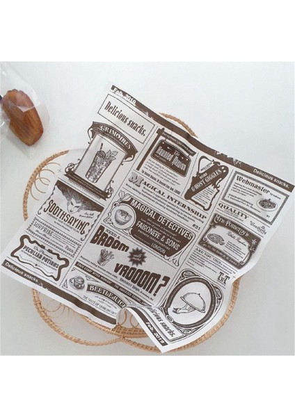 200PCS Ingilizce Gazete Yağlı Kağıt Atıştırmalık Kağıt Yağ-Absorban Kağıt Patates Kızartması Sandviç Sarma Kağıdı, Beyaz (Yurt Dışından) fiyatları