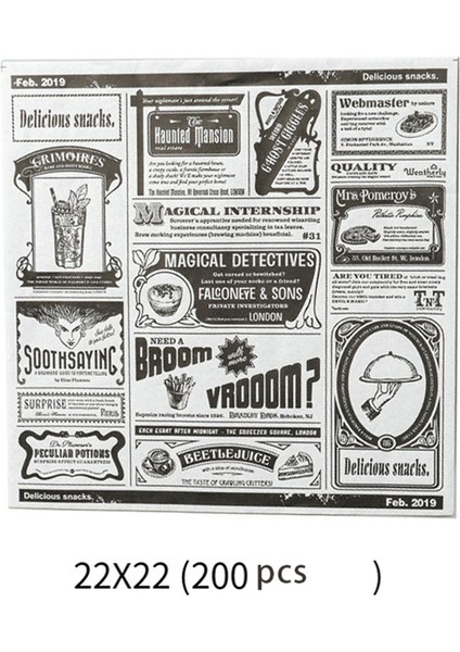 200PCS Ingilizce Gazete Yağlı Kağıt Atıştırmalık Kağıt Yağ-Absorban Kağıt Patates Kızartması Sandviç Sarma Kağıdı, Beyaz (Yurt Dışından) fırsatları