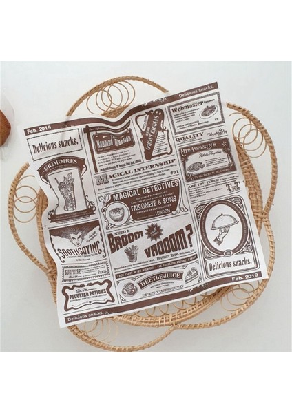 200PCS Ingilizce Gazete Yağlı Kağıt Atıştırmalık Kağıt Yağ-Absorban Kağıt Patates Kızartması Sandviç Sarma Kağıdı, Beyaz (Yurt Dışından) indirimleri