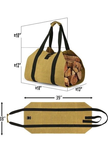 Oxford Bezi Yakacak Tote Çanta Su Geçirmez Ağır Dereceli Taşıyıcı Ahşap Taşıma Çantası Açık Hava Kamp Gezisi Için Kulplu (Yurt Dışından) fiyatları