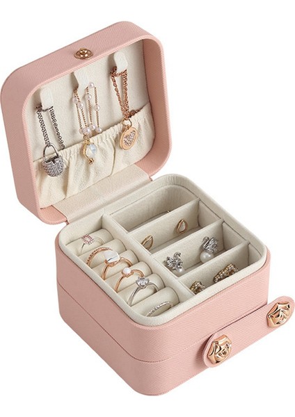 3 Katmanlı Mücevher Organizatörü, Kolye Halkası Küpeleri Için Taşınabilir Bölüm Mücevher Saklama Kutusu (Yurt Dışından) indirimleri