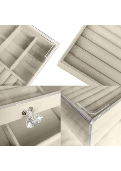 3drawer Istiflenebilir Ekran Depolama Küpeleri ile Akrilik Mücevher Organizatörü, Kadınlar Için Kolye Bilezik Kutusu Çanta, C (Yurt Dışından)