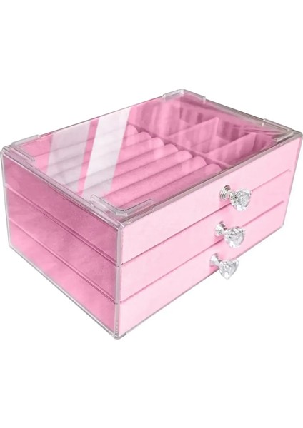 3drawer Istiflenebilir Ekran Depolama Küpeleri ile Akrilik Mücevher Organizatörü, Kadınlar Için Kolye Bilezik Kutusu Çanta, C (Yurt Dışından) indirimleri