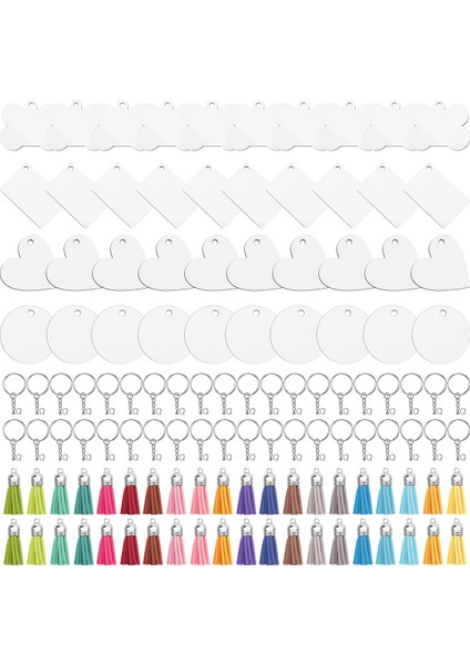 160 Süblimasyon Boş Ürünler, Süblimasyon Anahtar Zinciri Boş Dökme Set Isı Transferi Boş Püskül (Yurt Dışından)