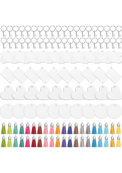 160 Süblimasyon Boş Ürünler, Süblimasyon Anahtar Zinciri Boş Dökme Set Isı Transferi Boş Püskül (Yurt Dışından) modelleri