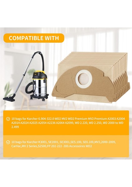 Karcher Wd2 Mv2 Wd 2.200 WD2250 A2004 A2054 A2099, 6.904-322.0 Robot Vakum Süper (Yurt Dışından) modelleri