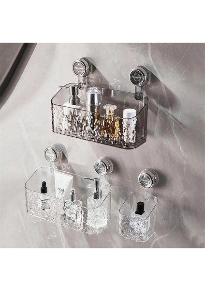 1 Adet Döner Vantuz Depolama Rafı Banyo Deliksiz Duvara Monte Organizasyon ve Depolama Kutusu Şeffaf-Gri, S (Yurt Dışından) fiyatları