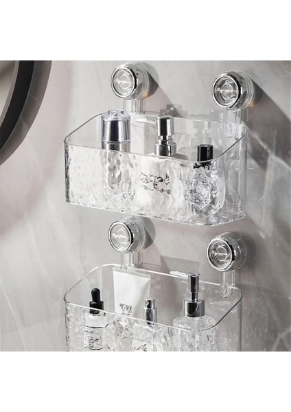 1 Adet Döner Vantuz Depolama Rafı Banyo Deliksiz Duvara Monte Organizasyon ve Depolama Kutusu Şeffaf-Gri, S (Yurt Dışından) modelleri