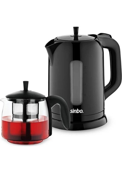 Elektrikli Cam Demlikli Plastik Çaycı Seti 1600W 1.7lt - 0.7lt STM-5840 (5358)