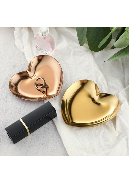 Renkli Paslanmaz Çelik Depolama Ayna Tepsisi Kalp Şekli Meyve Plaka Küçük Ürünler Takı Ekran Tepsisi Tatlı Çanak Dekor (Yurt Dışından) fırsatları