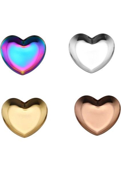 Renkli Paslanmaz Çelik Depolama Ayna Tepsisi Kalp Şekli Meyve Plaka Küçük Ürünler Takı Ekran Tepsisi Tatlı Çanak Dekor (Yurt Dışından) indirimleri