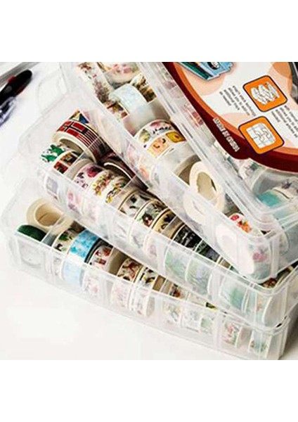 3 Katman Temizle 30 Izgara Washi Bant Kutlaması Şeffaf Alet Seti Kutu Aksesuarları Handcarry Kırtasiye Tutucu (Yurt Dışından) fiyatları
