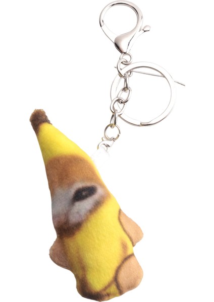 Ss-Crying Banana Kedi, Anahtar Zincirli Peluş Kolye Sevimli Muz Kedisi Doll Ses Çantası Komik Kolye Çocuk Sınıf Arkadaşı Hediyeler (Yurt Dışından)