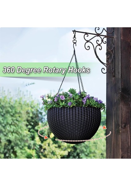 4 Adet Döner Bitki Askı Kapları Kancalar Ağır Hizmet Asma Bitki Kancası 360 Derece Döner Metal Kancalar Iç ve Dış Mekan (Yurt Dışından) modelleri