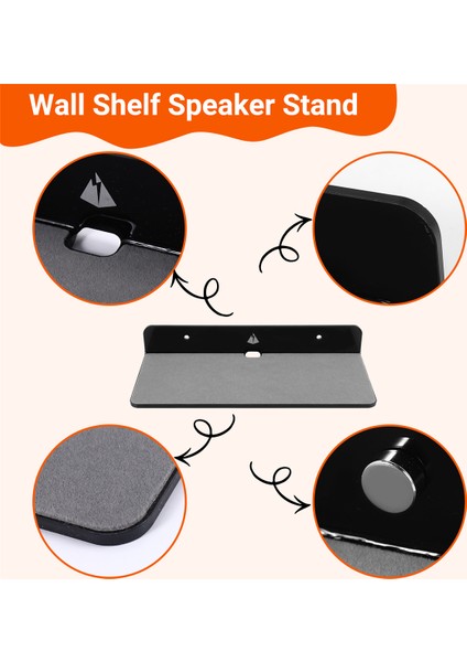 Bluetooth Hoparlör, Web Kamerası, Cep Telefonları, Oyuncak-Black Için Duvar Raf Hoparlör Standı, Akrilik Duvar Montaj Ekran Rafı (Yurt Dışından) fırsatları