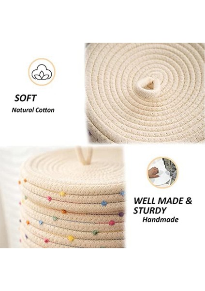 Kapaklı Küçük Halat Sepeti, Organize Etmek Için Kapaklı Küçük Yuvarlak Dokuma Depolama Sepeti, Küçük Dekoratif Oyuncak Sepeti (Yurt Dışından) modelleri