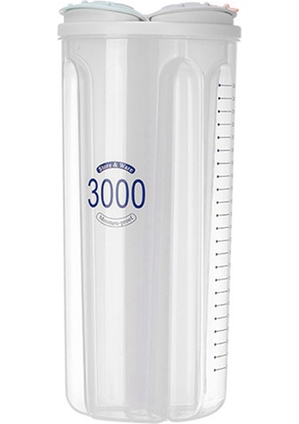 Tahıllar Depolama Tankı Plastik Bölme Depolama Tankı Mutfak Kapalı Fasulye Depolama Kutusu Dört Kapalı Depolama Kutusu 3000ML (Yurt Dışından)