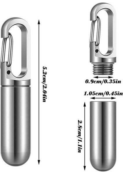 Taşınabilir Ilaç Şişesi Paslanmaz Çelik Ilaç Şişesi Anahtarlık Kutusu Konteyner Su Geçirmez Ilaç Kutusu Anahtarlık, Gümüş (Yurt Dışından) fiyatları