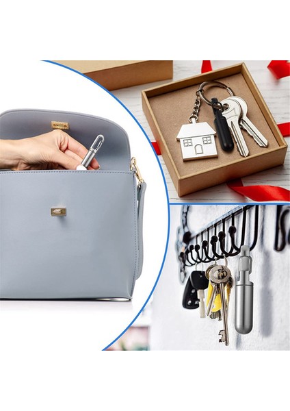 Taşınabilir Ilaç Şişesi Paslanmaz Çelik Ilaç Şişesi Anahtarlık Kutusu Konteyner Su Geçirmez Ilaç Kutusu Anahtarlık, Gümüş (Yurt Dışından) modelleri