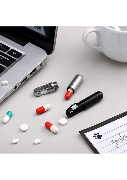 Taşınabilir Ilaç Şişesi Paslanmaz Çelik Ilaç Şişesi Anahtarlık Kutusu Konteyner Su Geçirmez Ilaç Kutusu Anahtarlık, Gümüş (Yurt Dışından) fırsatları