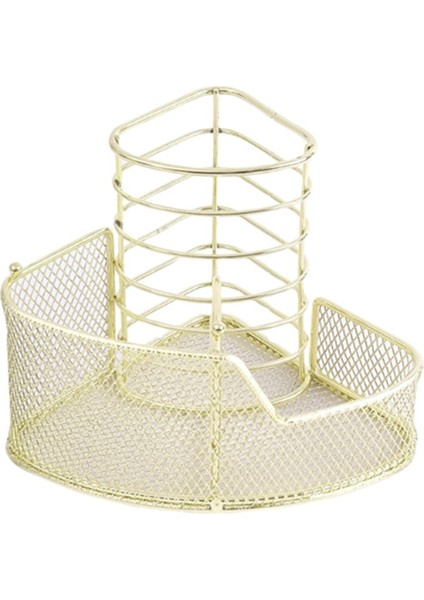 Zarif Örgü Kalem Tutucu Üçgen Şeklindeki Metal Kırtasiye Depolama Tutucu 3 Bölme Masaüstü Ofis Depolama Sahibi B (Yurt Dışından)