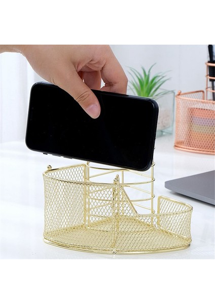 Zarif Örgü Kalem Tutucu Üçgen Şeklindeki Metal Kırtasiye Depolama Tutucu 3 Bölme Masaüstü Ofis Depolama Sahibi B (Yurt Dışından) fırsatları