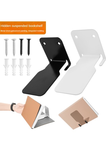 Görünmez Yüzen Kitaplık Yüzen Kitap Organizatör Duvar Kapalı Depolama Aksesuarları Ağır Hizmet Metal Rafları Siyah (Yurt Dışından) indirimleri