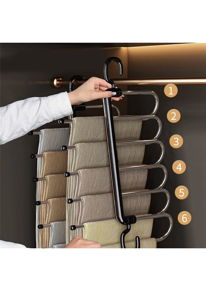Pantolon Raf Paslanmaz Çelik Giysileri Askı Dolap Organizatör Ayarlanabilir Pantolon Depolama Raf Alan Tasarruf Dolap Organizatör (Yurt Dışından) modelleri