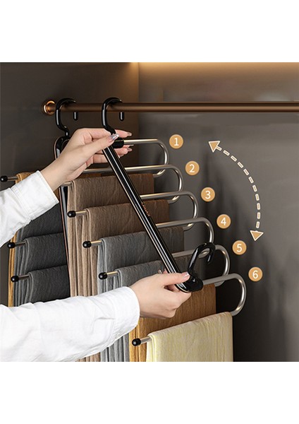 Pantolon Raf Paslanmaz Çelik Giysileri Askı Dolap Organizatör Ayarlanabilir Pantolon Depolama Raf Alan Tasarruf Dolap Organizatör (Yurt Dışından) fırsatları