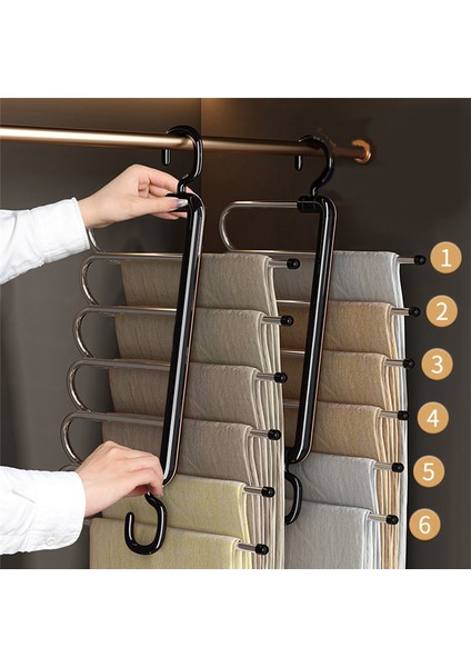 Pantolon Raf Paslanmaz Çelik Giysileri Askı Dolap Organizatör Ayarlanabilir Pantolon Depolama Raf Alan Tasarruf Dolap Organizatör (Yurt Dışından) indirimleri