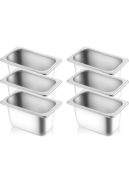 1/9 Boyutu 4 Inç Derinliğinde Otel Tavaları Anti Tıkırtı Paslanmaz Çelik Buhar Masa Tavaları Ticari Metal Gıda Yemek Tepsileri (Yurt Dışından)
