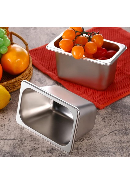 1/9 Boyutu 4 Inç Derinliğinde Otel Tavaları Anti Tıkırtı Paslanmaz Çelik Buhar Masa Tavaları Ticari Metal Gıda Yemek Tepsileri (Yurt Dışından) modelleri