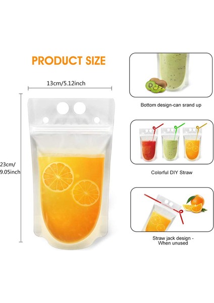100 Pcs Yetişkinler Için Ayrı Ayrı Sarılmış 100 Pipet ile Yeniden Kullanılabilir Içecek Torbaları Tek Kullanımlık Olan Açık Içecek Çantaları (Yurt Dışından) modelleri
