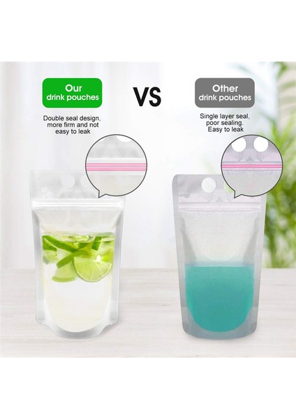 100 Pcs Yetişkinler Için Ayrı Ayrı Sarılmış 100 Pipet ile Yeniden Kullanılabilir Içecek Torbaları Tek Kullanımlık Olan Açık Içecek Çantaları (Yurt Dışından) indirimleri