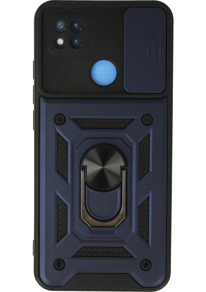 Xiaomi Redmi 9c Kılıf Pars Lens Yüzüklü Silikon - Lacivert