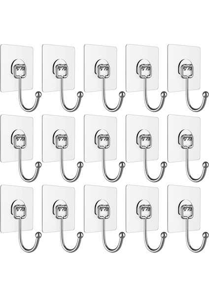 Asmak Için Yapışkan Kancalar Ağır Hizmet Tipi Duvar Kancaları Havlu Kancası, Banyo Duş Mutfağı Için Su Geçirmez Şeffaf Kancalar (Yurt Dışından)