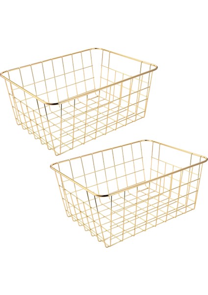 Tel Sepetler, Altın 2 Paket Tel Sepet, Organizasyon Depolama El Sanatları Dekor Mutfağı (Altın) (Yurt Dışından) modelleri