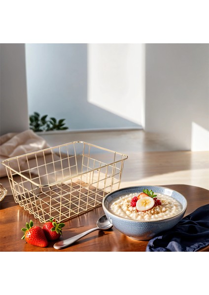 Tel Sepetler, Altın 2 Paket Tel Sepet, Organizasyon Depolama El Sanatları Dekor Mutfağı (Altın) (Yurt Dışından) fırsatları