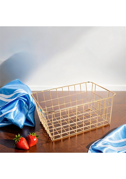 Tel Sepetler, Altın 2 Paket Tel Sepet, Organizasyon Depolama El Sanatları Dekor Mutfağı (Altın) (Yurt Dışından) indirimleri
