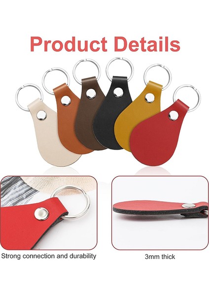 36PCS Pu Deri Deri Ana Zincir Kiti, Deri Anahtar Kiti Deri Anahtarlık Dıy Craft Için Anahtar Yüzük ve Perçinli (6 Renk) (Yurt Dışından) indirimleri