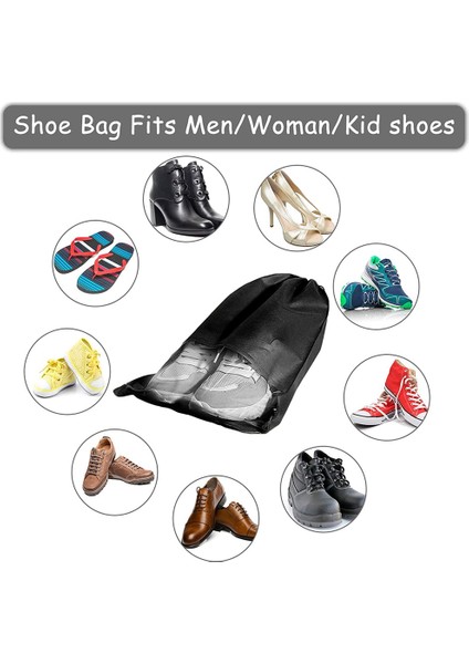 15 Adet Seyahat Ayakkabı Çantası, Portatif Çizim Ayakkabısı Saklama Torbaları Dokuma Olmayan Toz Geçirmez Torba Uzay Tasarruflu Organizatör Siyah (Yurt Dışından) modelleri