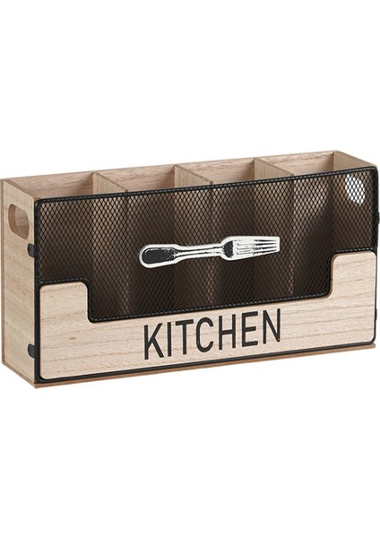 Mutfak Sayaç Tutucu Tutucu Metal Ahşap Steware Organizer ile Eşleştirilmiş Spatula Güvercin Çatal Teşheri, Siyah Bölümler (Yurt Dışından)