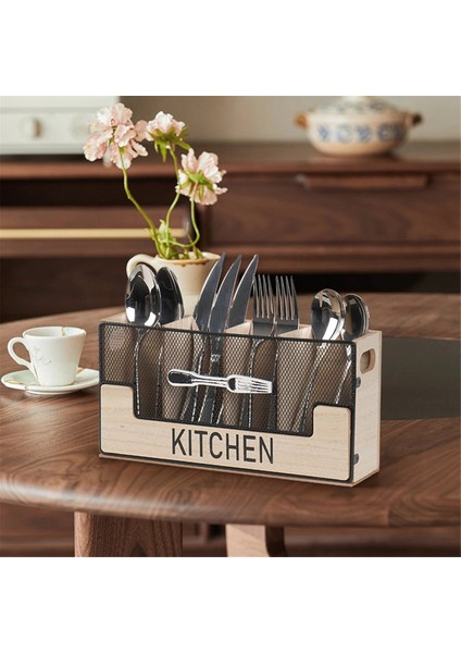 Mutfak Sayaç Tutucu Tutucu Metal Ahşap Steware Organizer ile Eşleştirilmiş Spatula Güvercin Çatal Teşheri, Siyah Bölümler (Yurt Dışından) fiyatları