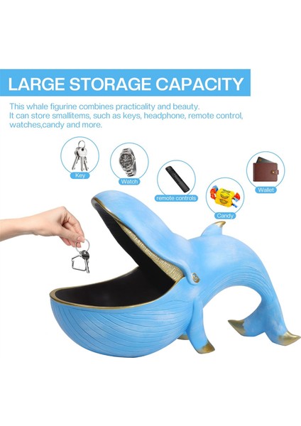 Balina Heykeli, Reçine Balina Heykelcik Eğlenceli Şeker Deniz Anahtar Kasesi Giriş Masası, Büyük Ağız Heykel Masa Bronz (Yurt Dışından) indirimleri