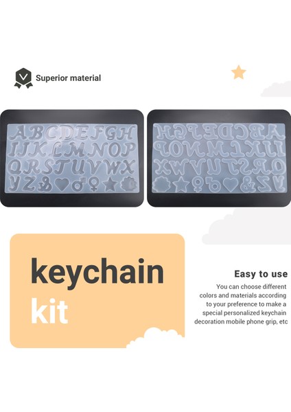 Ters Harf Reçine Kalıp Kiti, Reçine Diy Için Silikon Kalıp, Harf ve Dekoratif Epoksi Reçine Anahtarlık Yapım Seti (Yurt Dışından) indirimleri