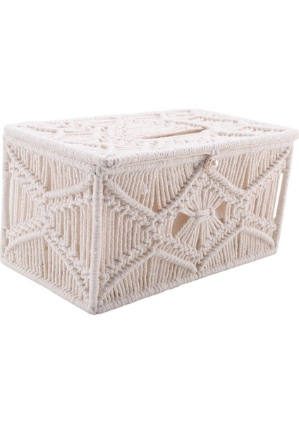 Doku Kutusu Kapağı Boho Dekor Dikdörtgen Kağıt Doku Tutucu ile Boncuk Tokası Makrame Peçete Dokuları Organizatör Ev Dekor (Yurt Dışından) fiyatları